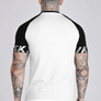 SikSilk - White and Black Raglan Tech T-Shirt